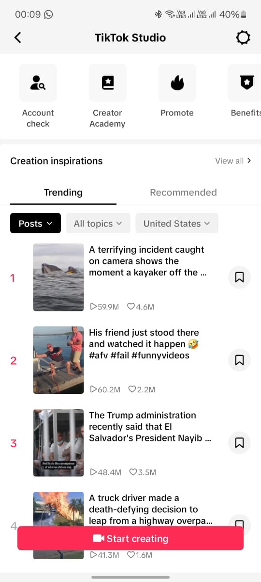 Analyse TikTok montrant les vidéos les plus performantes