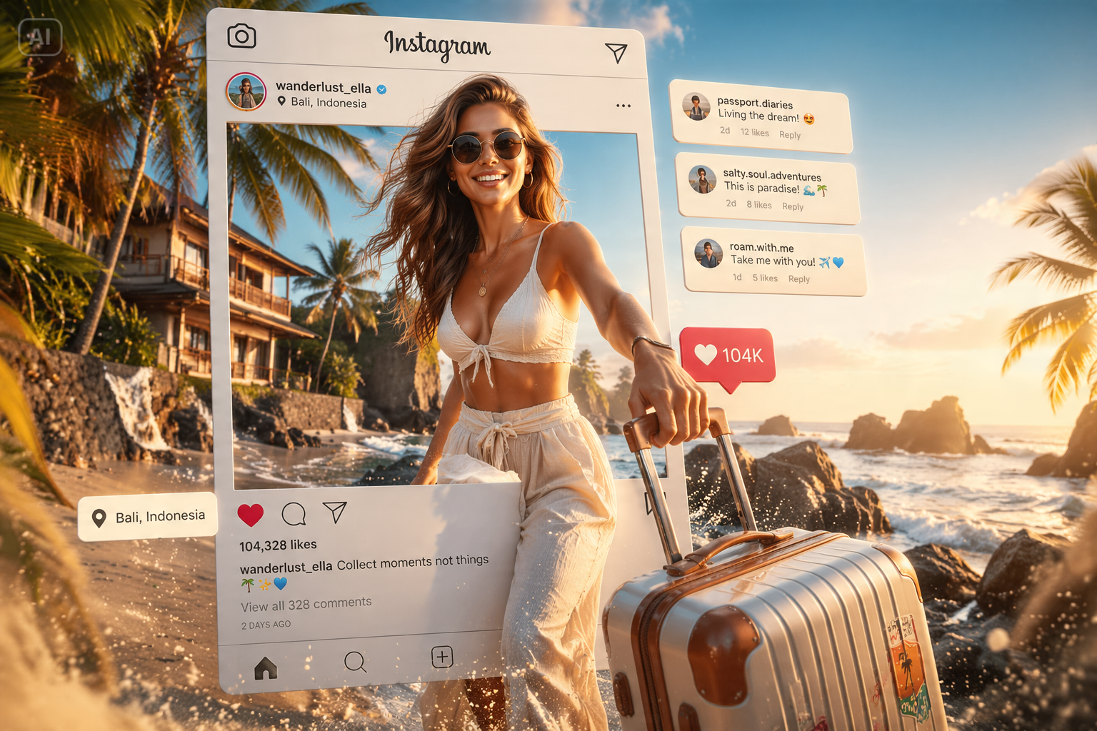 AI 3D popout generador de carteles de redes sociales Prompt