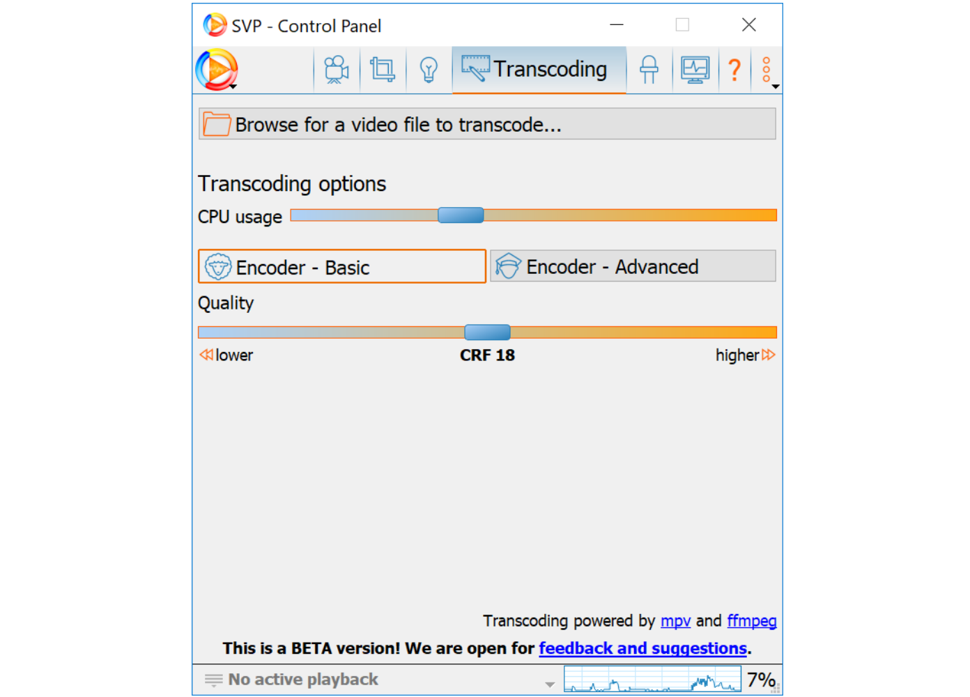 Włączanie edytora wideo SVP w VLC