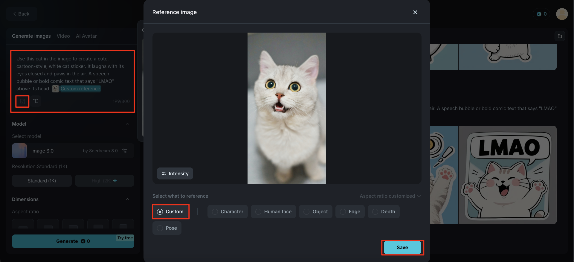 Upload image and add prompt