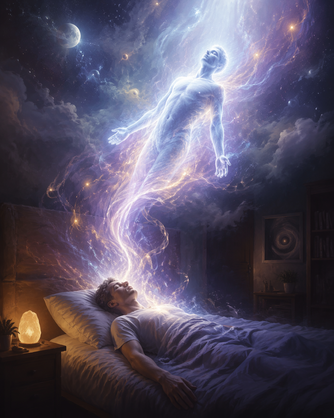 Dreamina soul coming out of body prompt example 2: Luminous Astral Scene