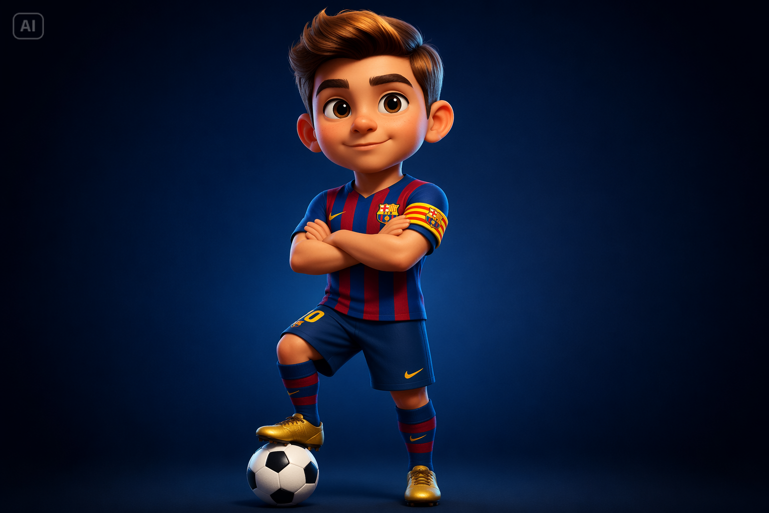 AI voetbal avatar generator van foto prompt