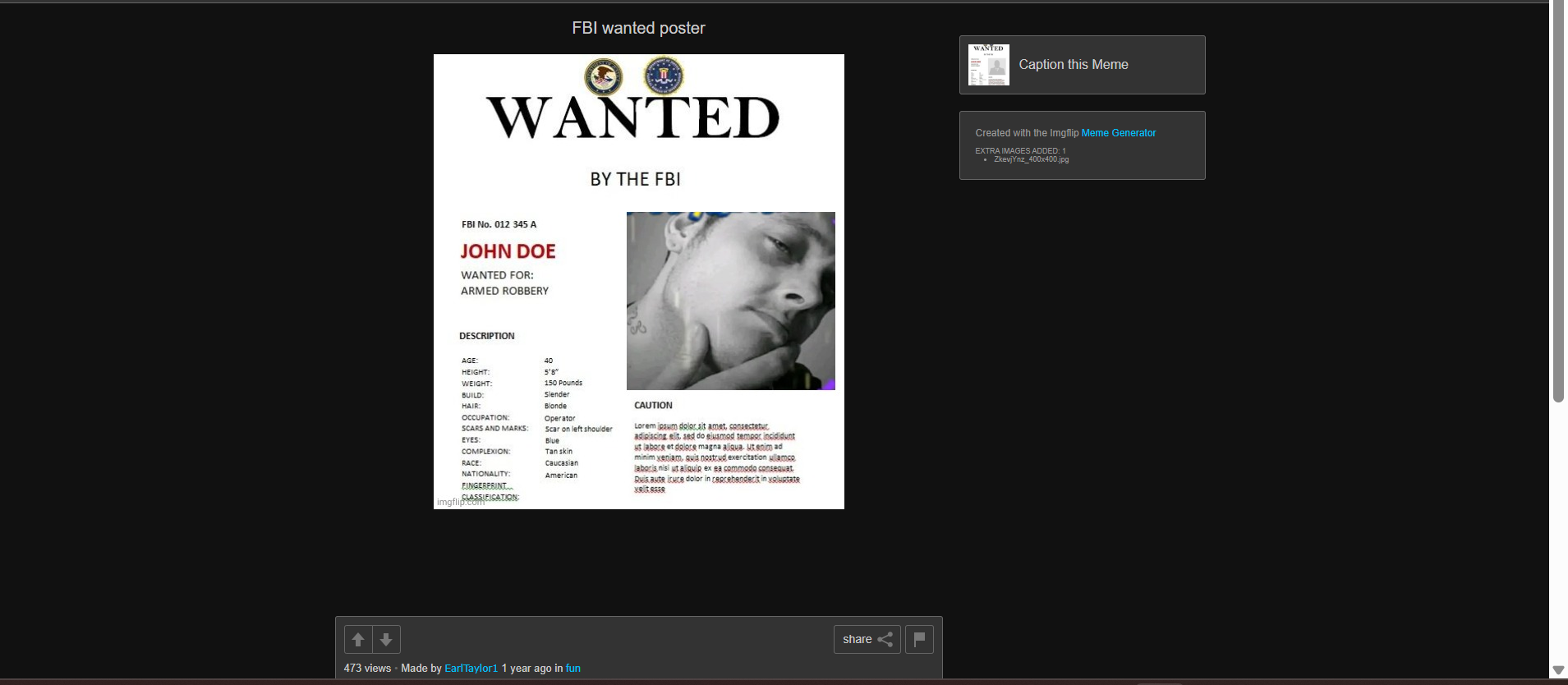 Plantilla de póster de los más buscados del FBI