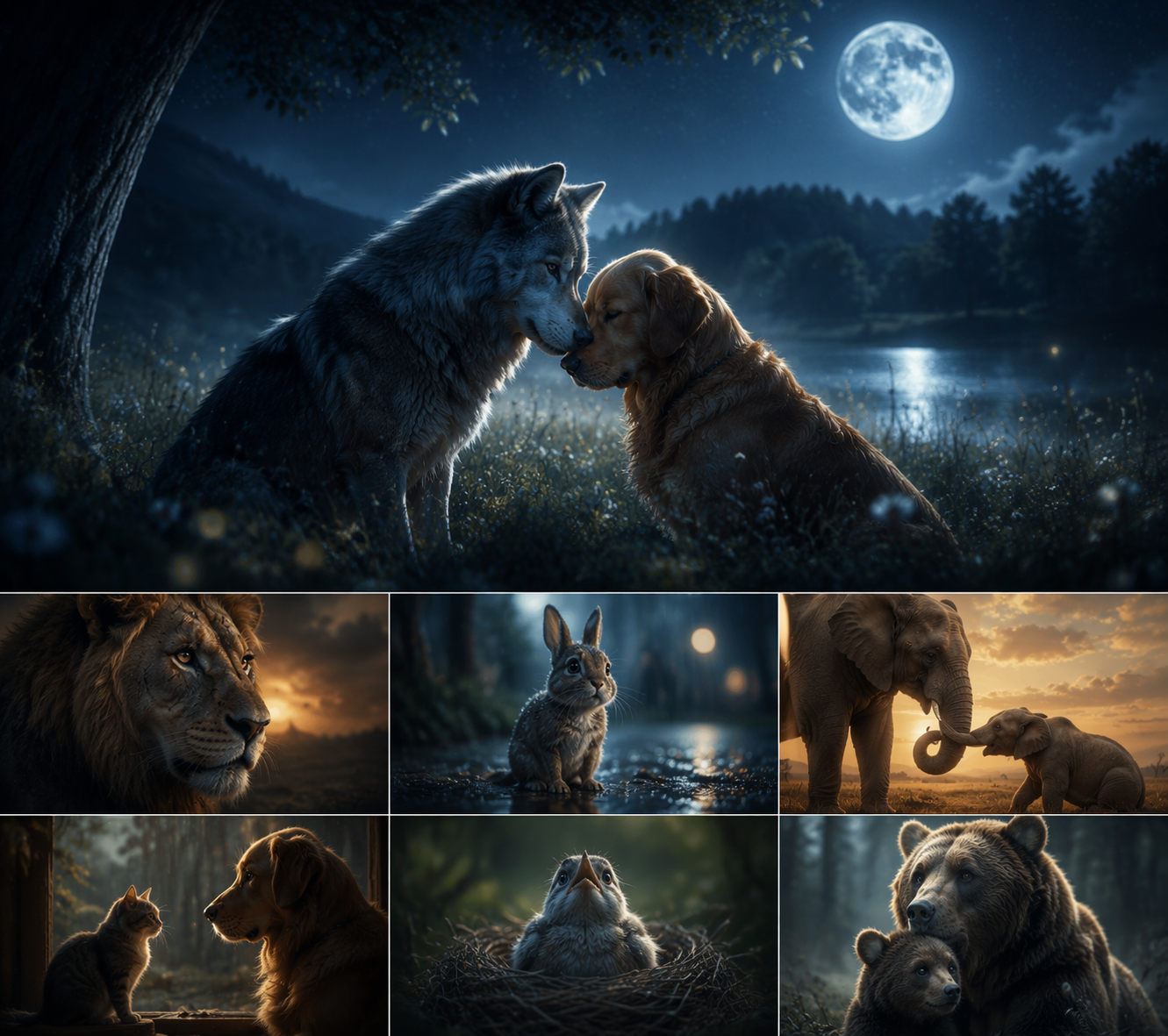 Dreamina AI animal drama generator video prompt example 1: Forest Rescue Scene