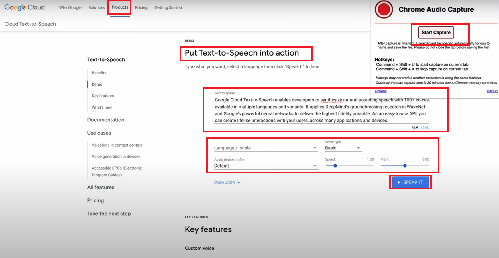 Använda text-till-tal på Goggle-molnet