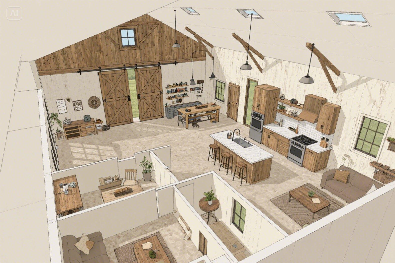 Barndominium plattegronden