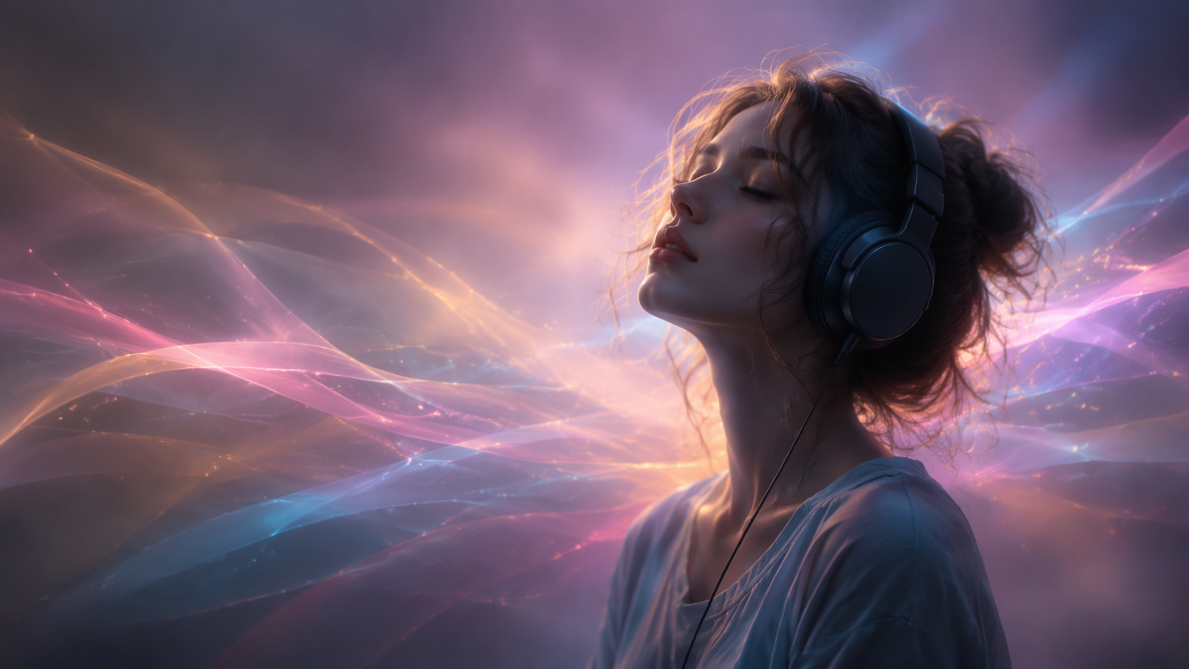Dreamina Aesthetic Spotify Background Photo Prompt prompt example 6: Dreamy Gradient Portrait