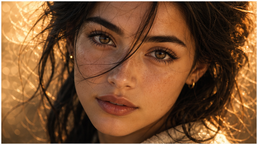 Trending Close Up Portrait Fotobearbeitungsaufforderungen Beispiel 1