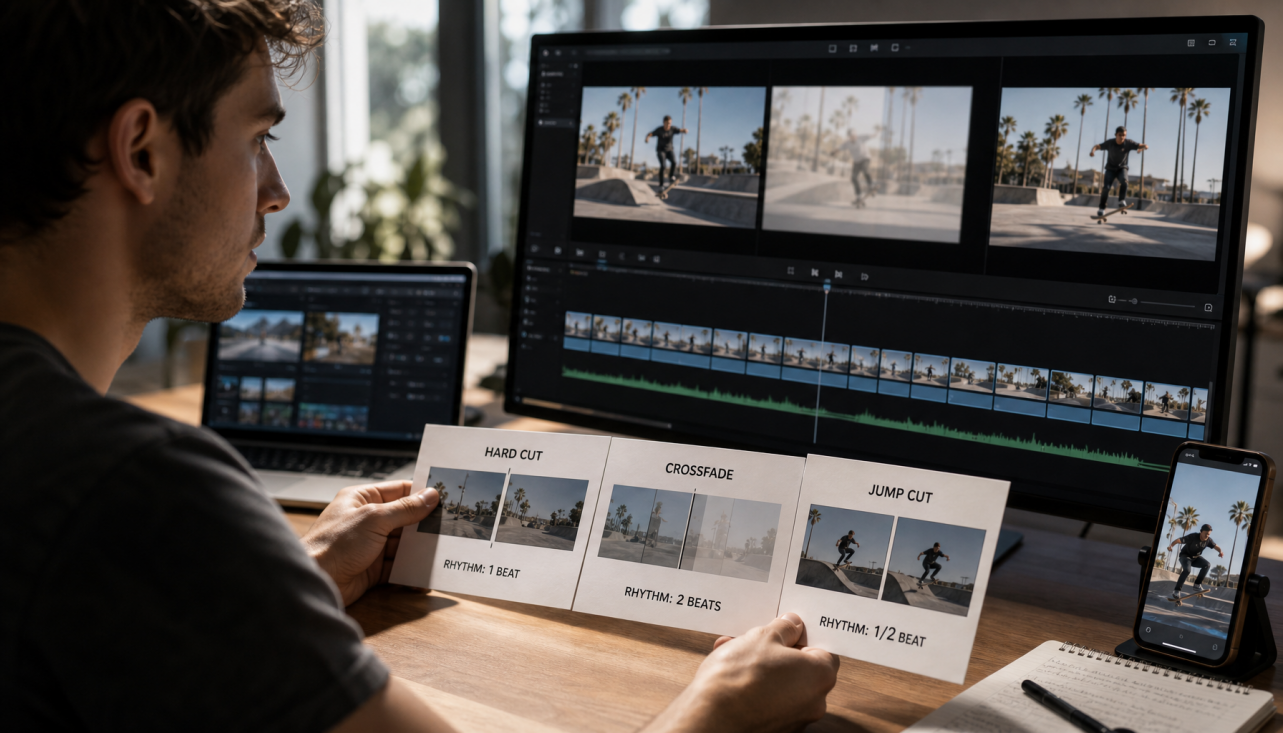 Video Transitions: Crossfade, Hard Cut, Jump Cut