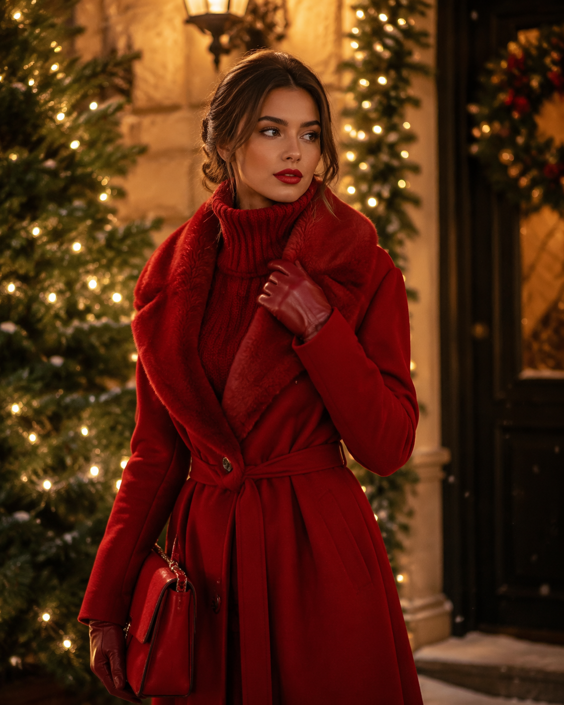 Dreamina Christmas outfit try on prompt example 6: Christmas Lookbook Image