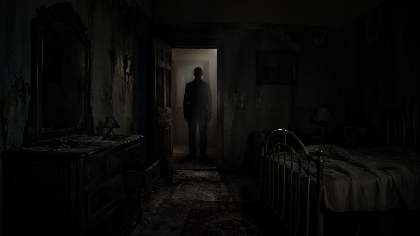 Dreamina Prompt Visto Horror Girl Boy, ejemplo rápido 3: Silueta de ventana brumosa