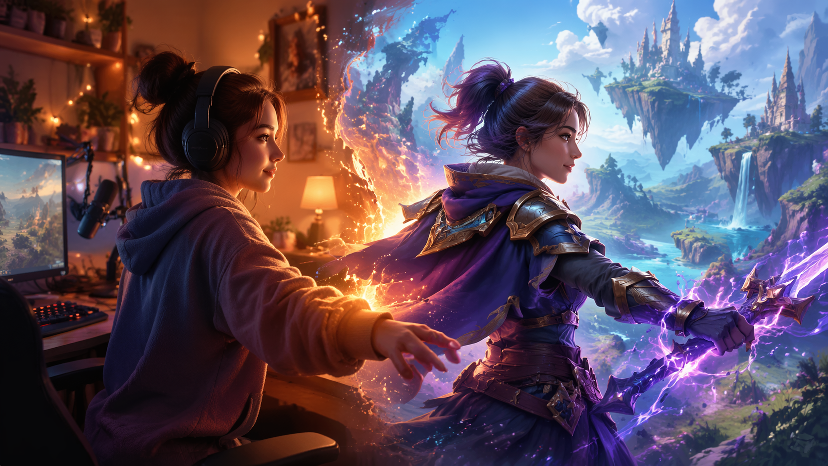 Dreamina AI gamer filter prompt example 5: Headset Streamer Mood