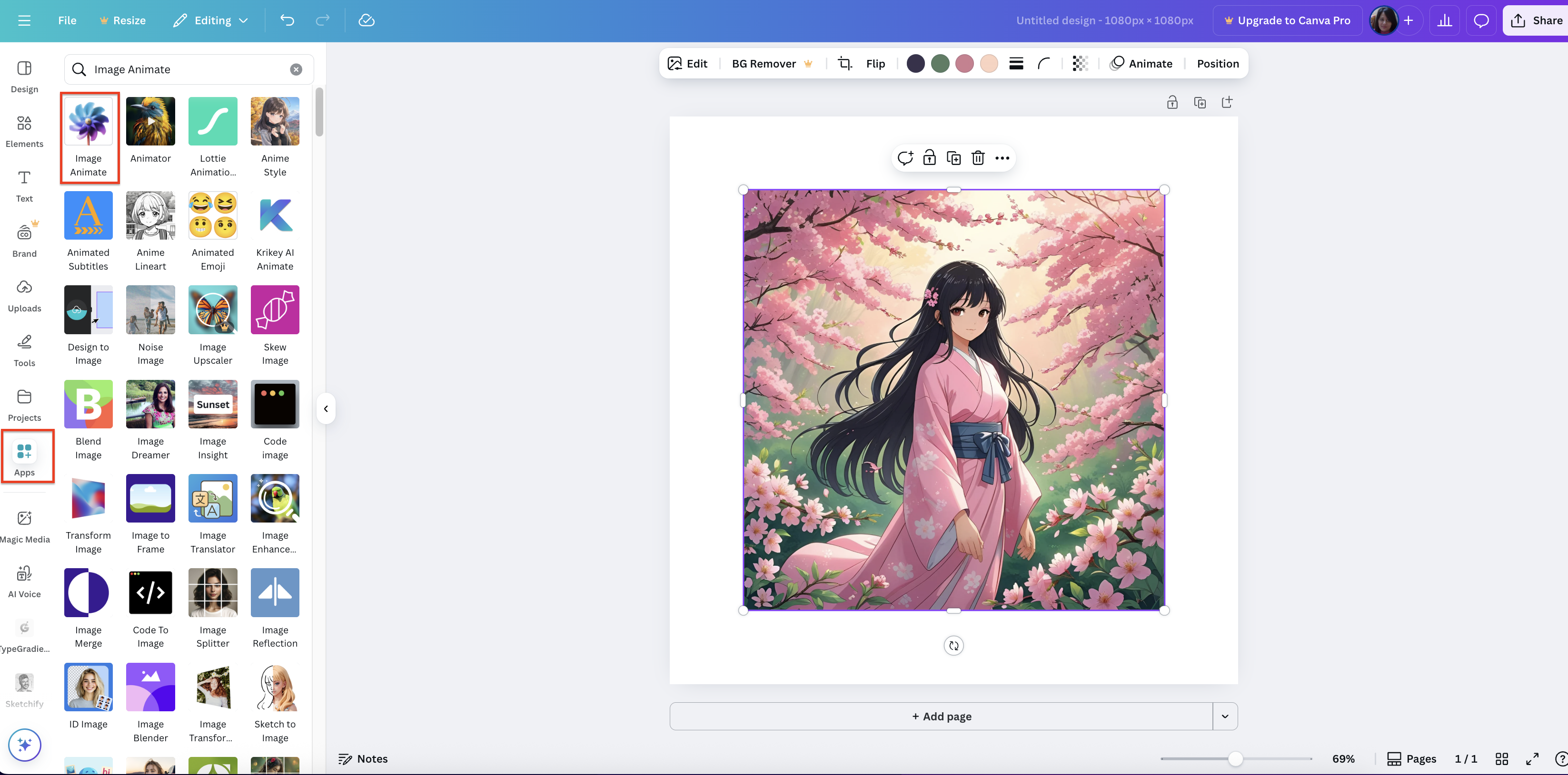 Choose animation style