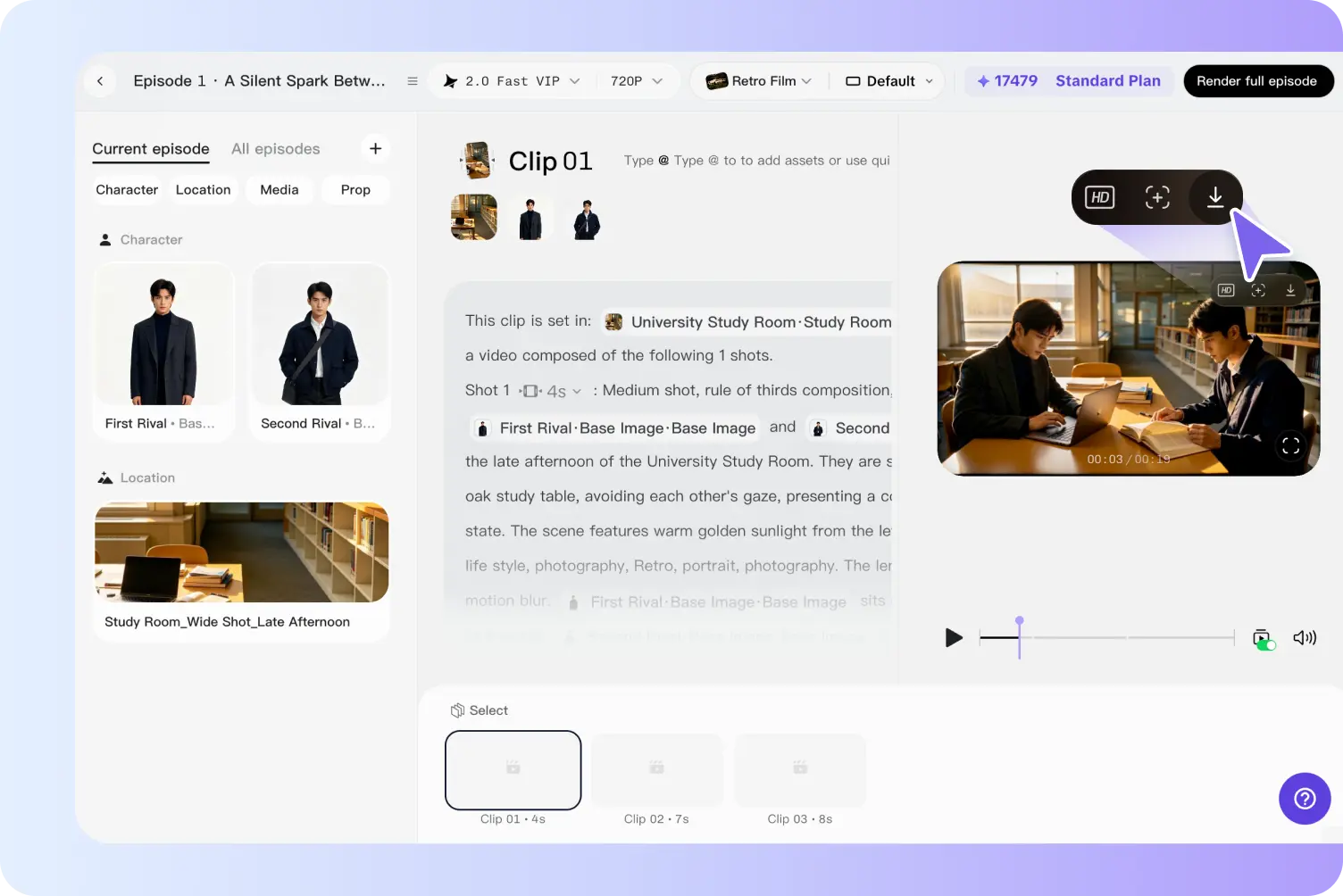 Generate, edit, and download assets