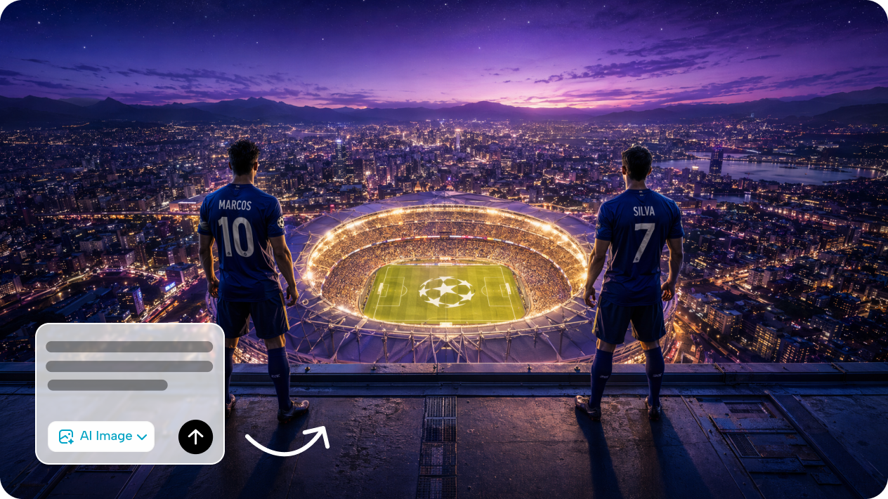 Generate any football scene from a text prompt