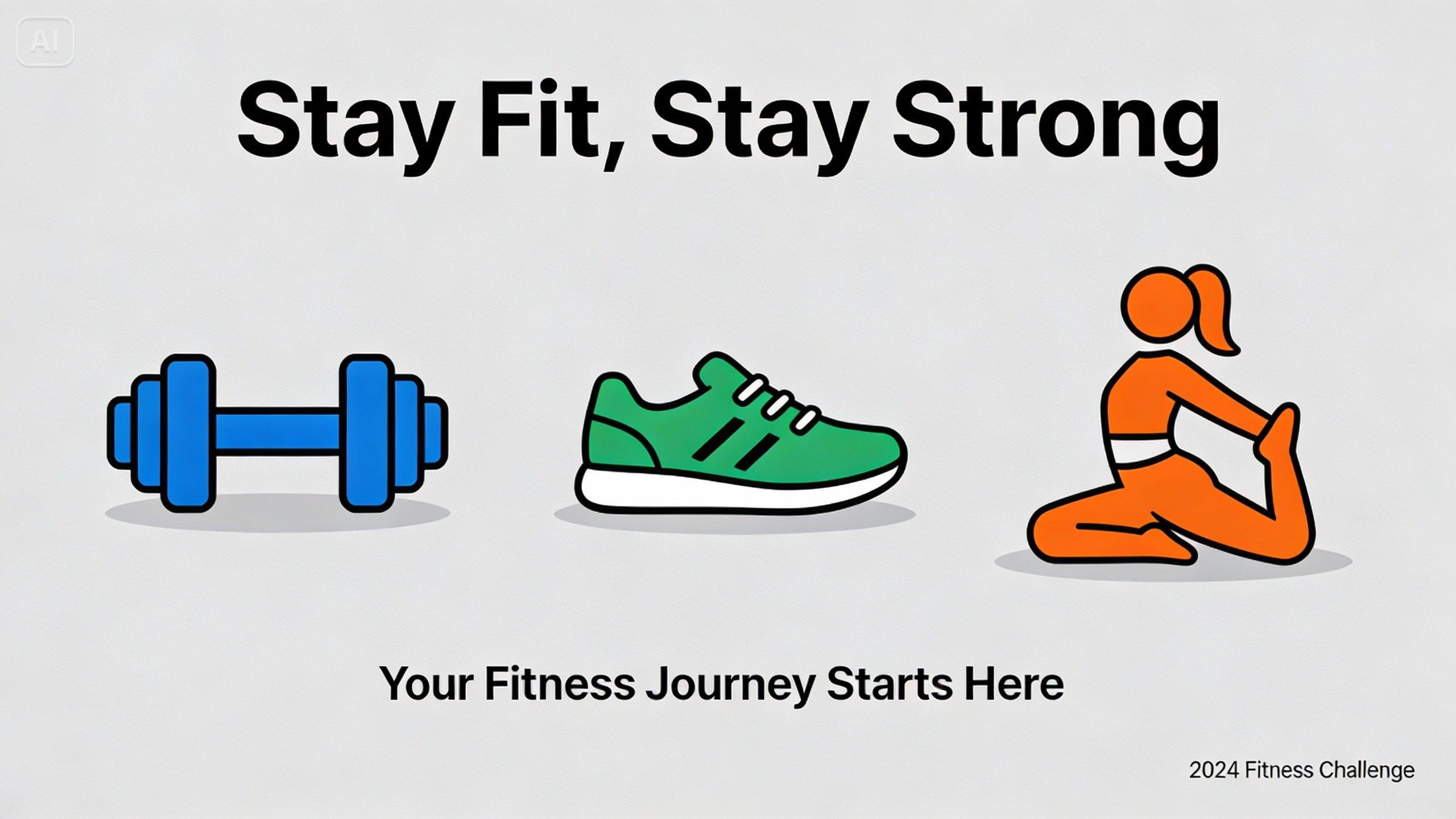 Fitnessposter mit Symbolen und einfacher sowie klarer Darstellung von Fitnessaktivitäten