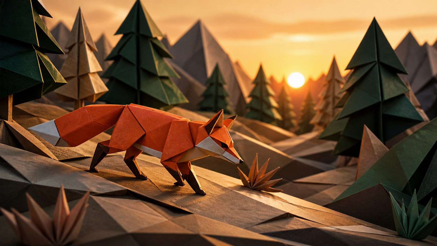Crisp Origami-style Geometry original 16:9 effect visual 2