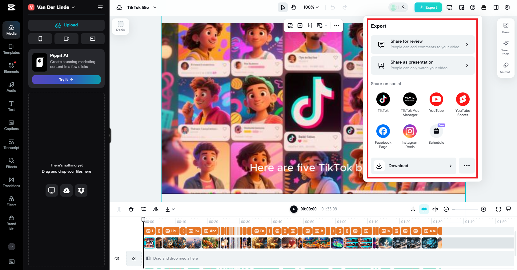 Опублікуйте або завантажте своє біо-відео для TikTok