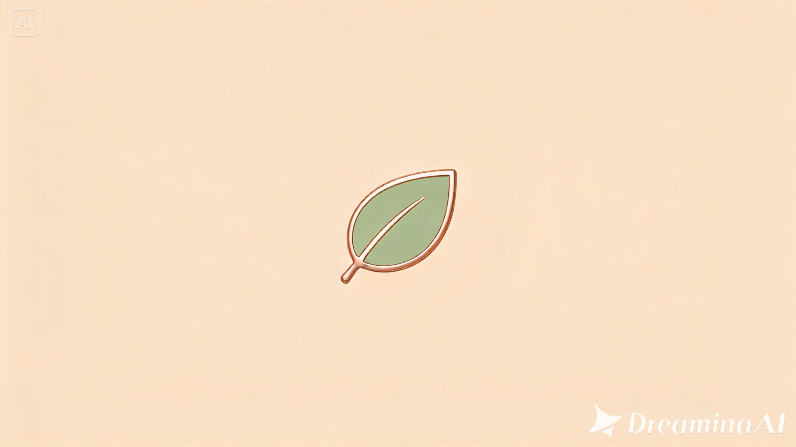 nature-based jewelry brand using a small leaf icon and light earth-tone colors