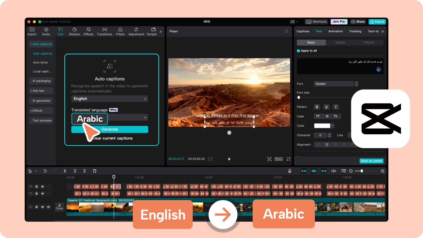 traduire des vidéos en arabe