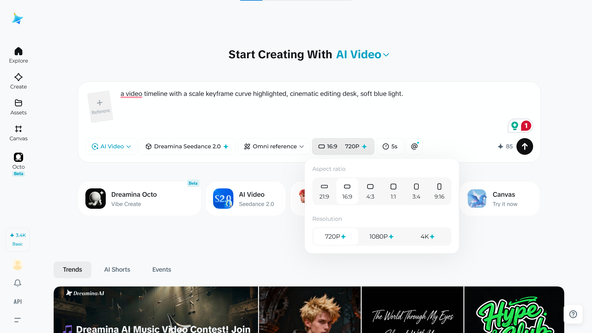 Select video resolution