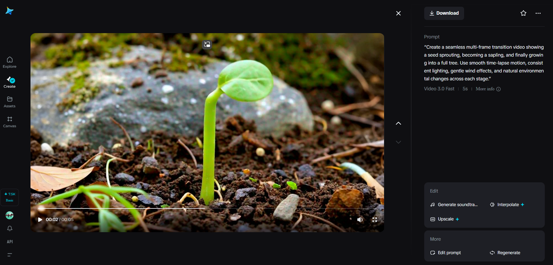 A smooth transition video image