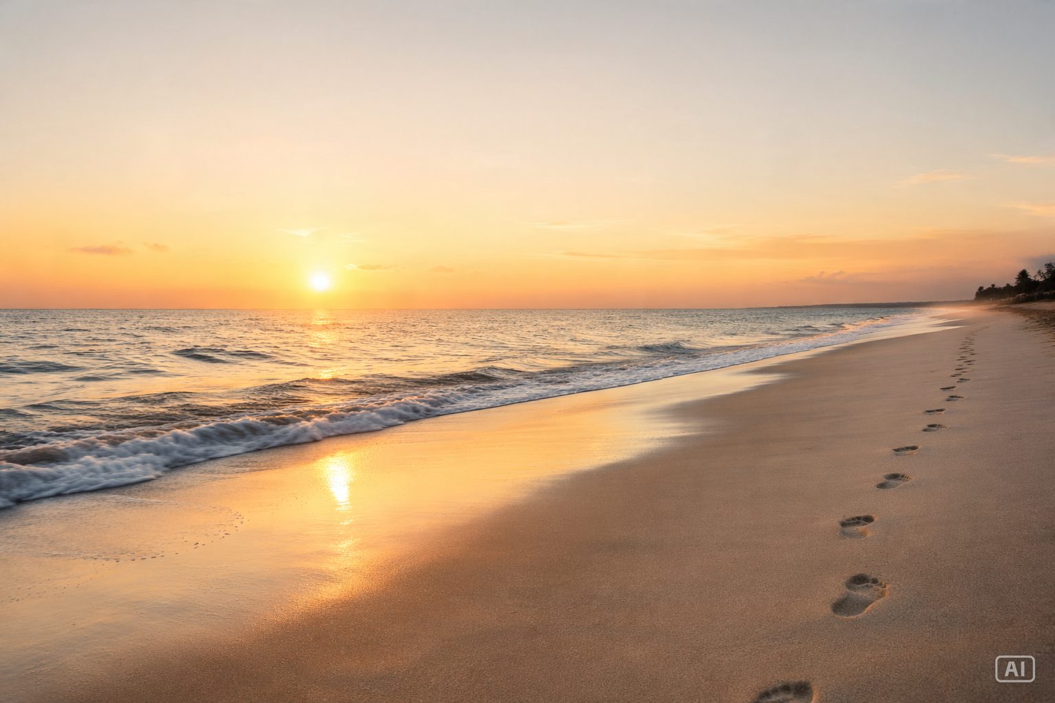 Beach sunrise good morning image generated by Pippit
