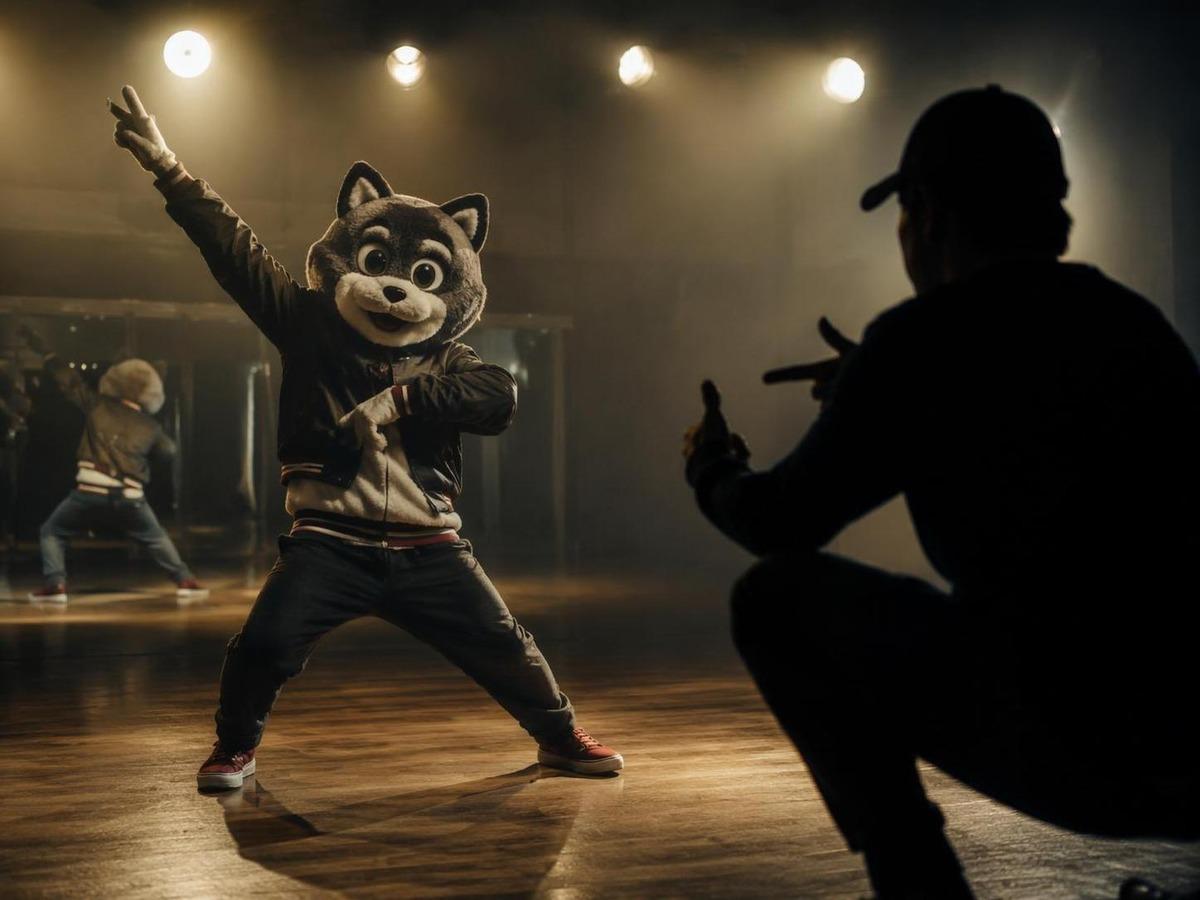 mascot dance generator AI prompt cover 1 in 4:3