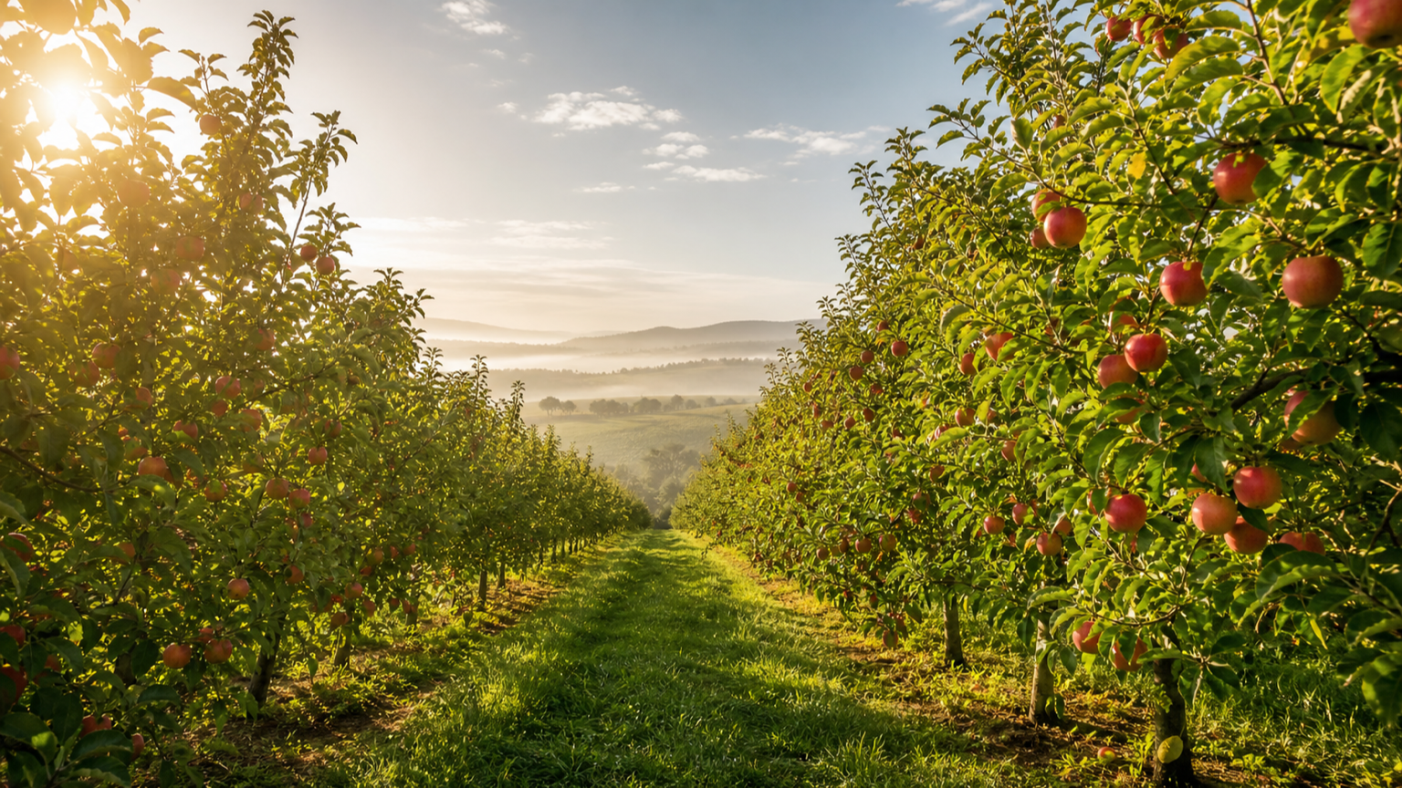 Apple Orchard Photos example created for Dreamina