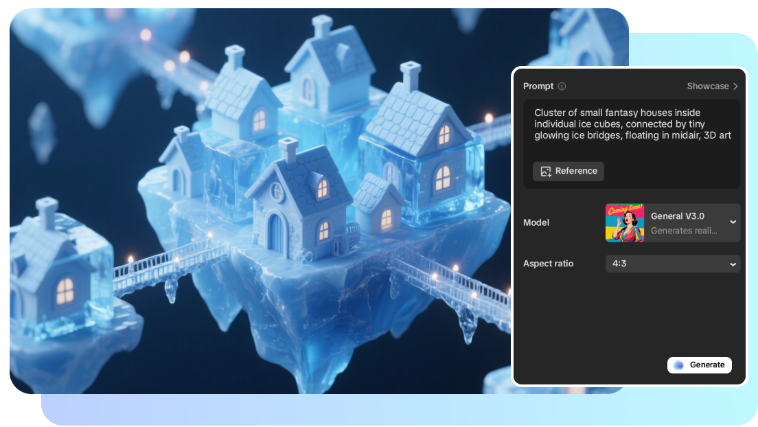 Interface do gerador de imagens por IA do CapCut a partir de texto.