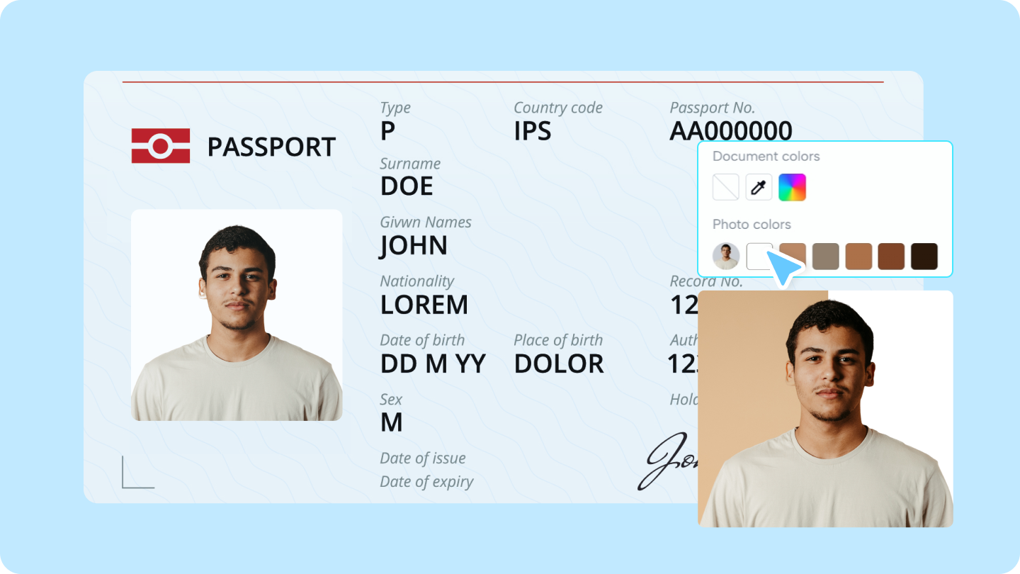change background passport photo