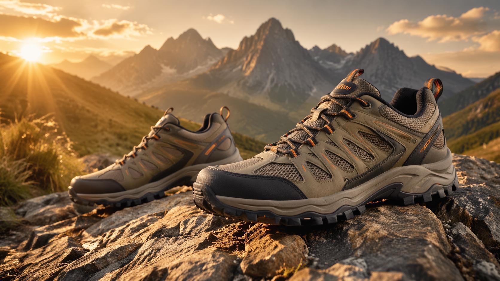 Dreamina product advertisement prompts prompt example 6: Outdoor shoe campaign