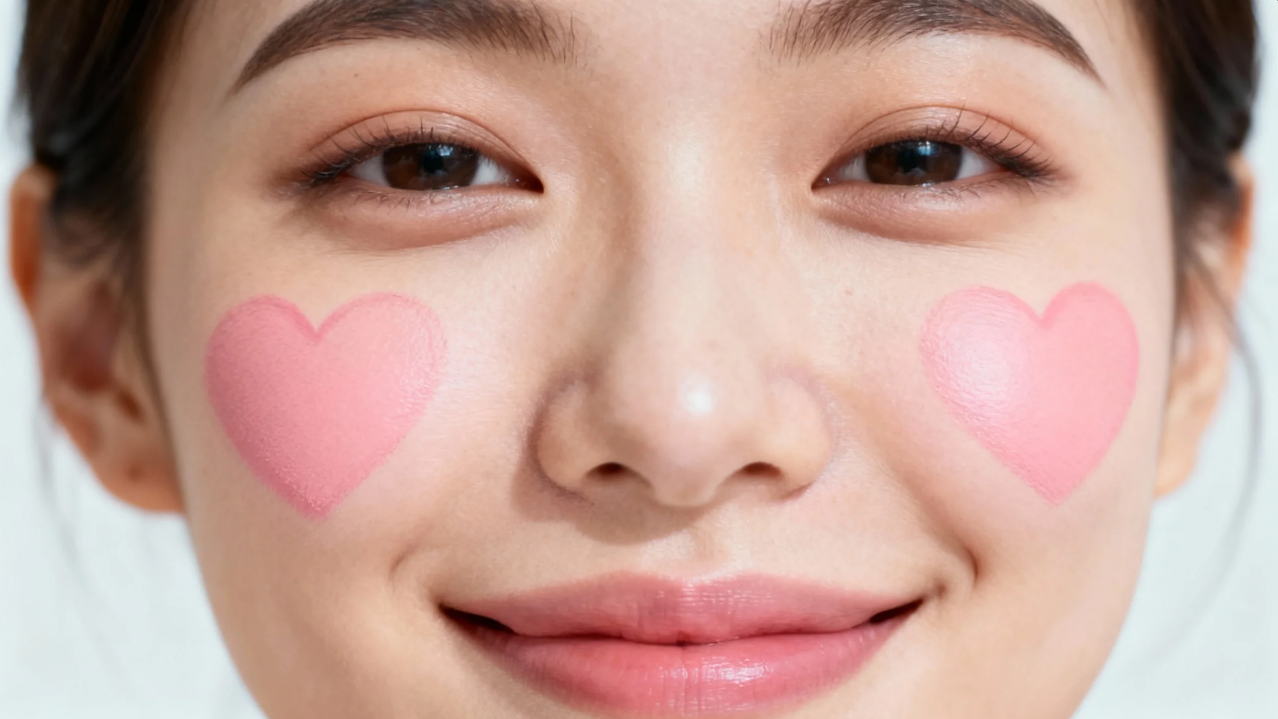Heart blush face art image