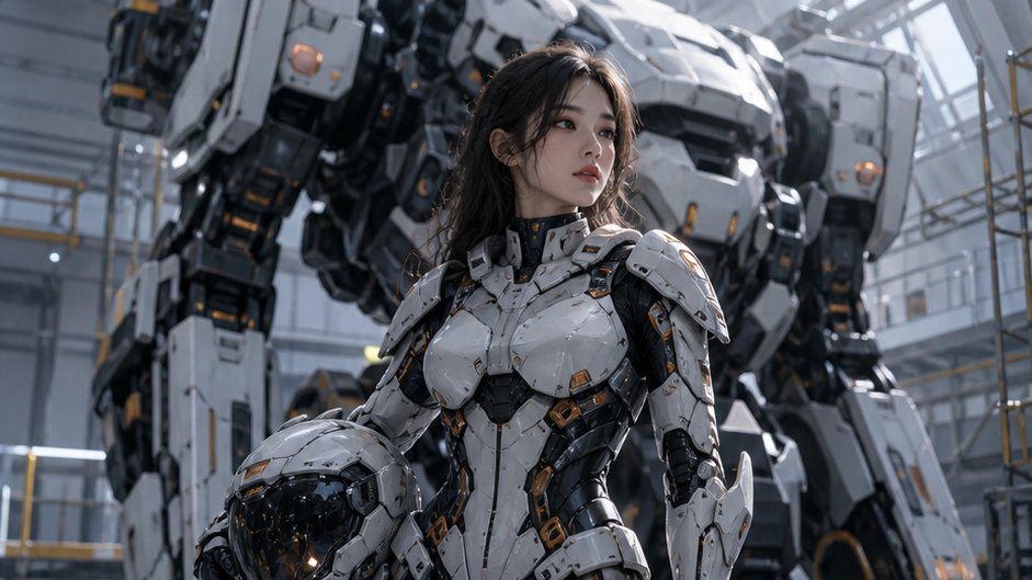 AI Mecha Girl Generator originale 16: 9 eroe visivo