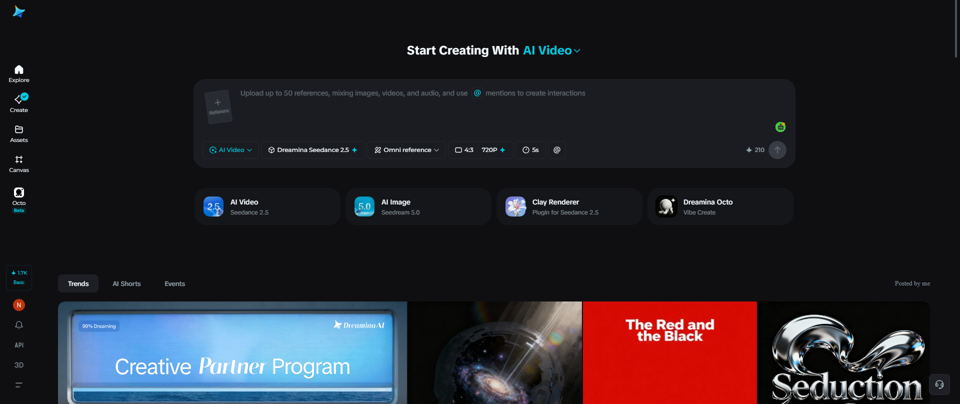 Dreamina homepage