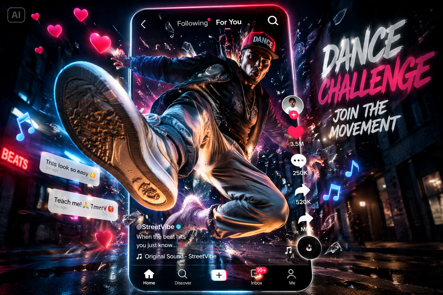 AI 3D popout generador de carteles de redes sociales beneficios