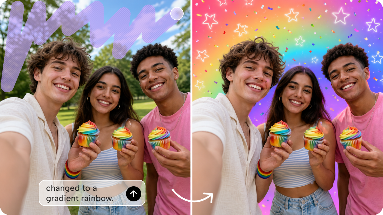 Edit specific parts of your photo with targeted AI editing