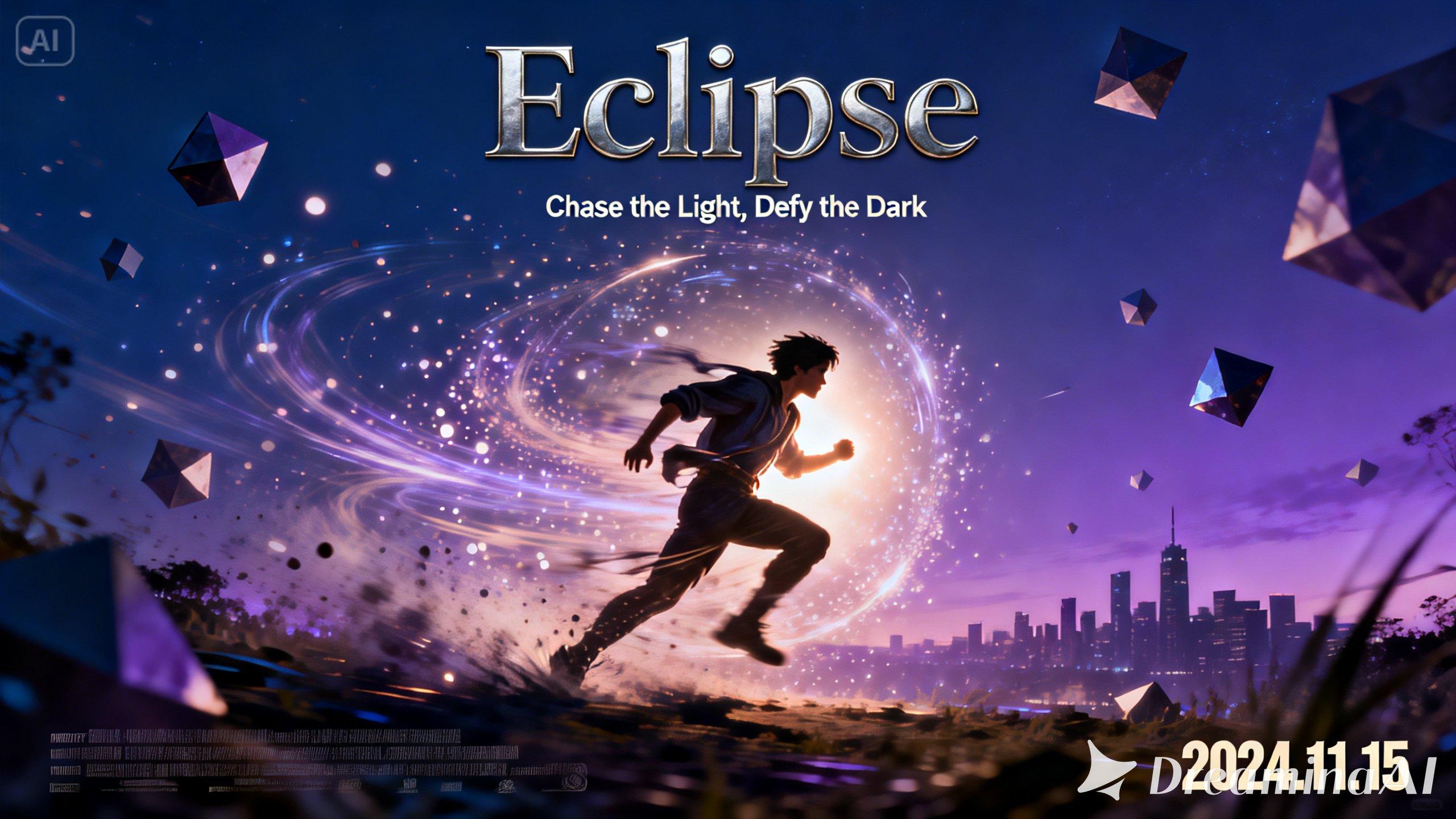 Movie poster with cinematic motion and background effects