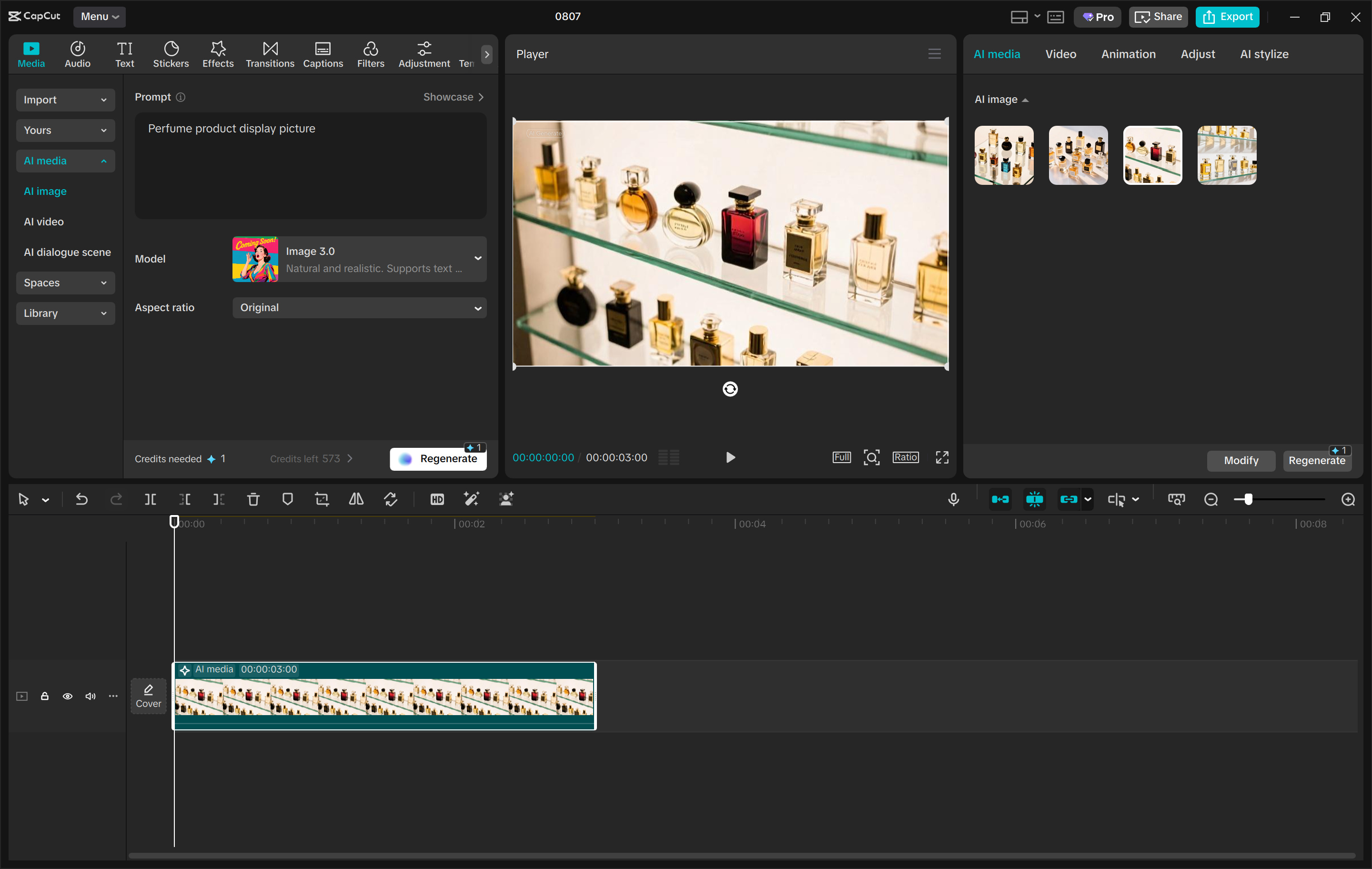 Interface van de CapCut-desktopvideo-editor - een andere manier om afbeeldingen met AI te genereren
