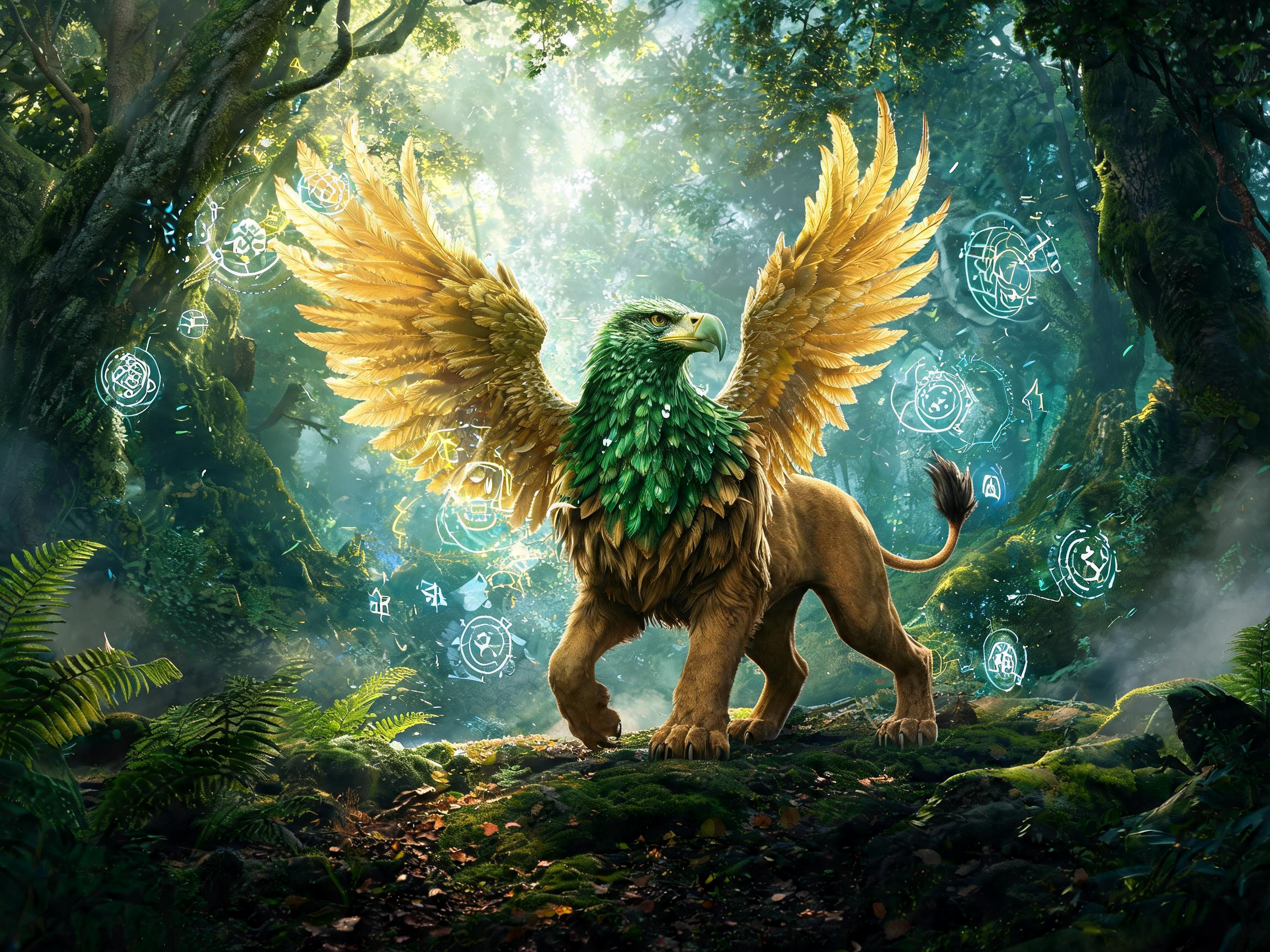Prompt for a forest guardian griffin