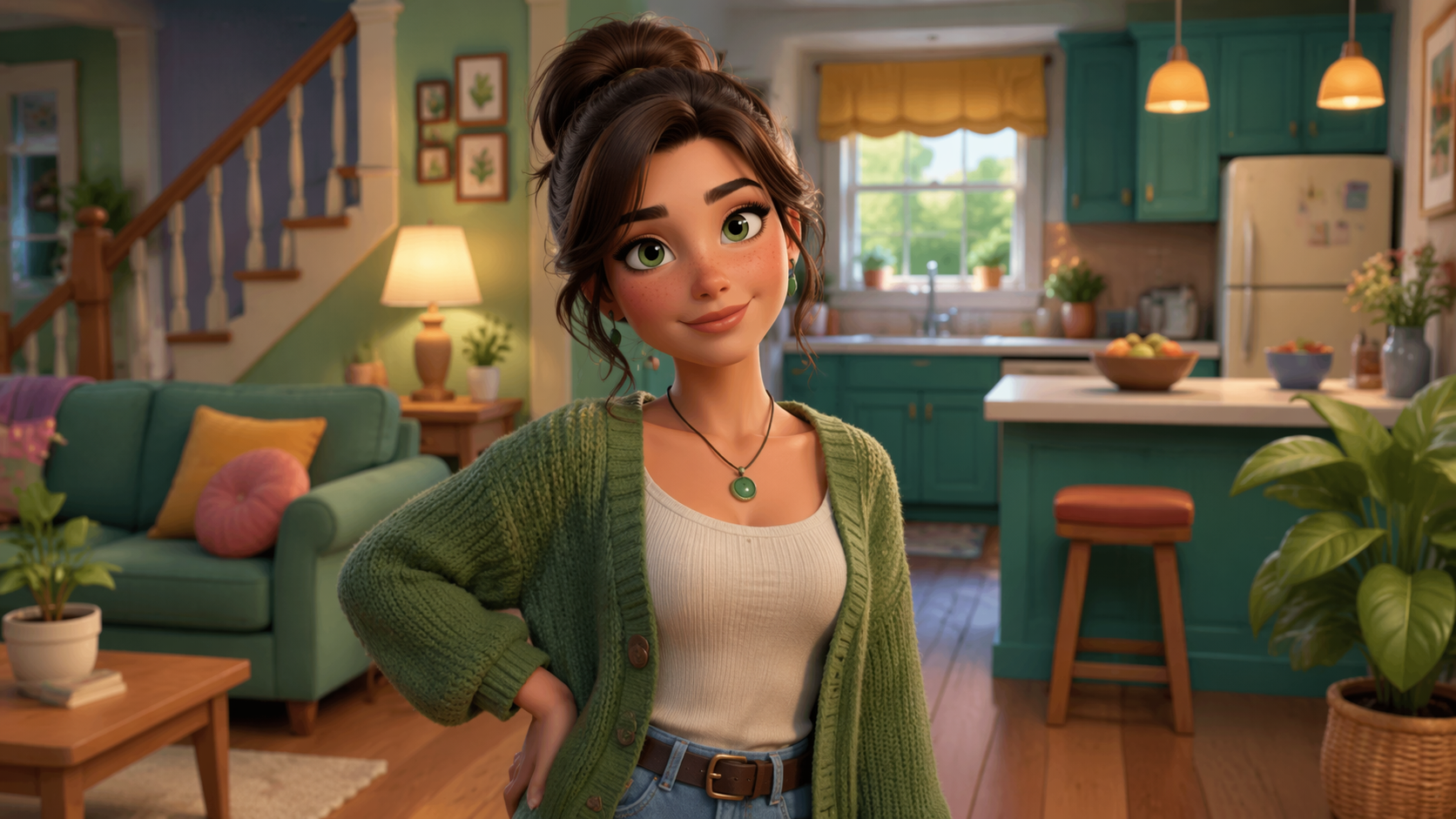 Dreamina Sims filter prompt example 3: Suburban Character Portrait