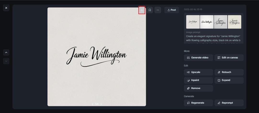 Créateur de signature en ligne gratuit à partir de son nom