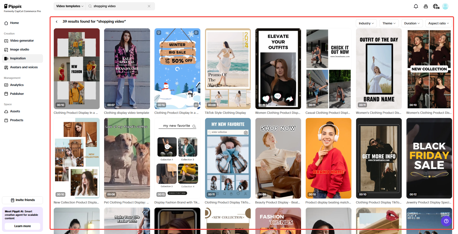 Alışveriş videoları için ücretsiz şablonlar