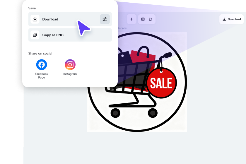  Exporting sticker designs from the CapCut sticker maker