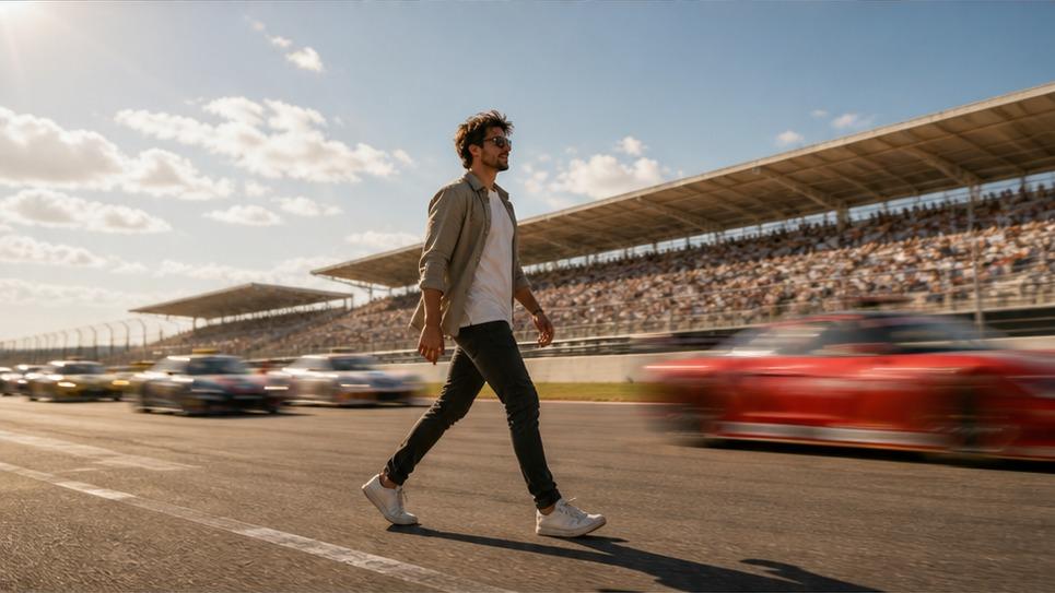 Race Track AI Video Effetto movimento battere esempio