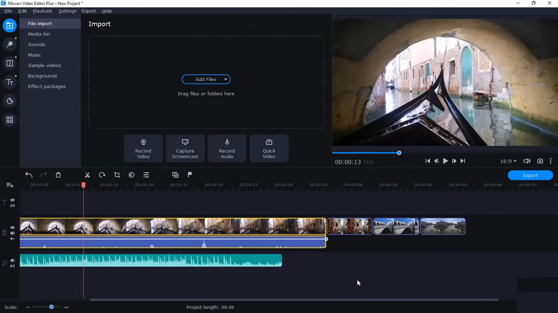 Paggamit ng Movavi video editor sa isang computer