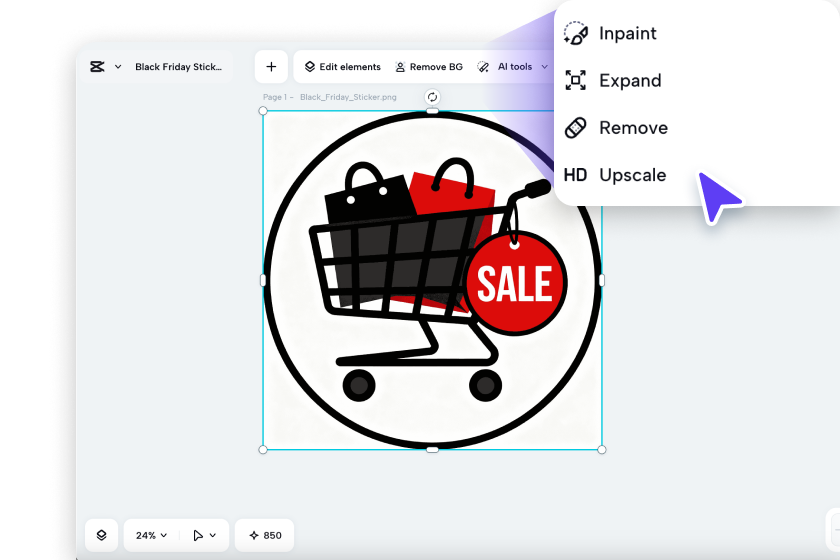 Customizing AI-generated sticker designs