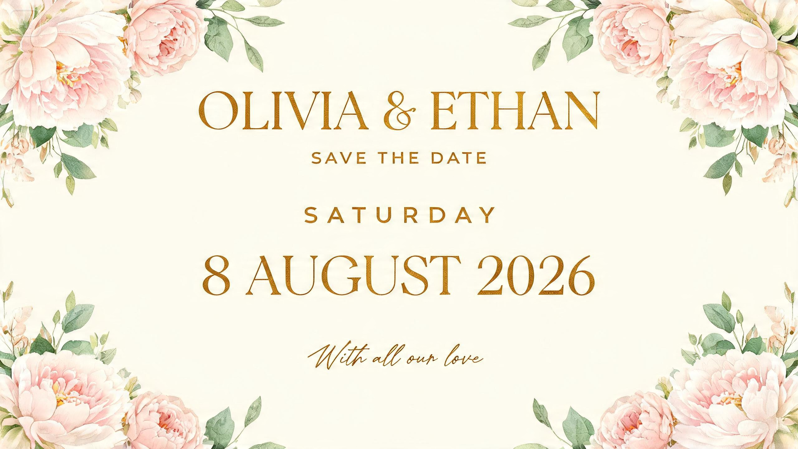 Prompt for an elegant floral wedding card
