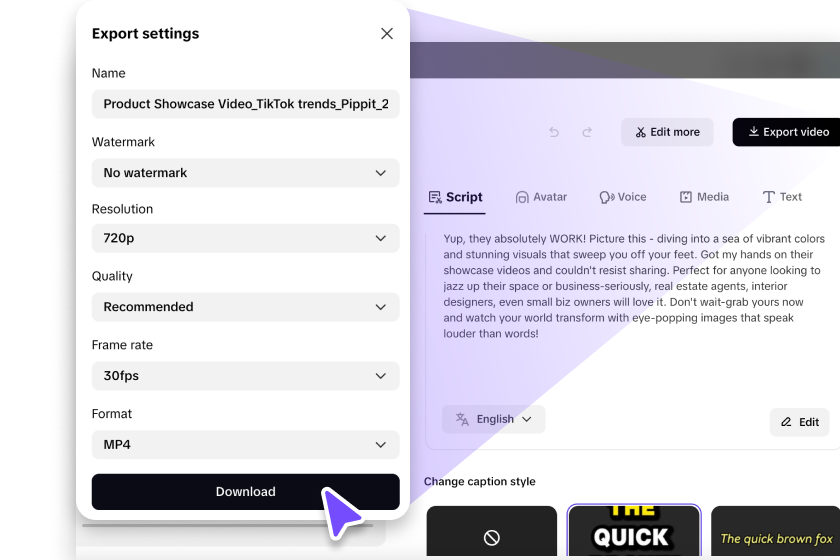 تصدير إعلانات تيك توك من Pippit