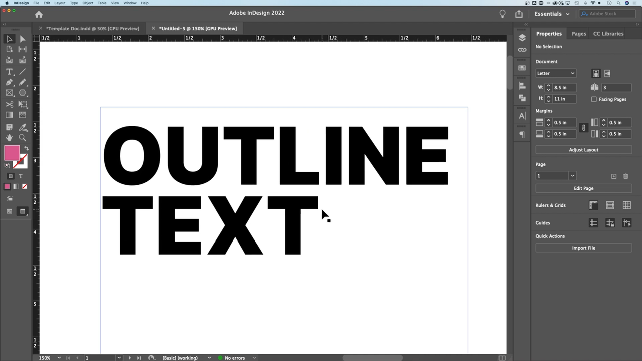 שליטה בקווי מתאר של טקסט ב- InDesign | שפר את הפריסות שלך בקלות